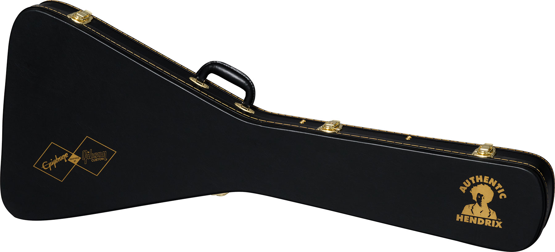Epiphone Jimi Hendrix Flying V Love Drops Signature 2h Gibson Trem Lau - Ebony - Guitarra eléctrica de autor - Variation 5
