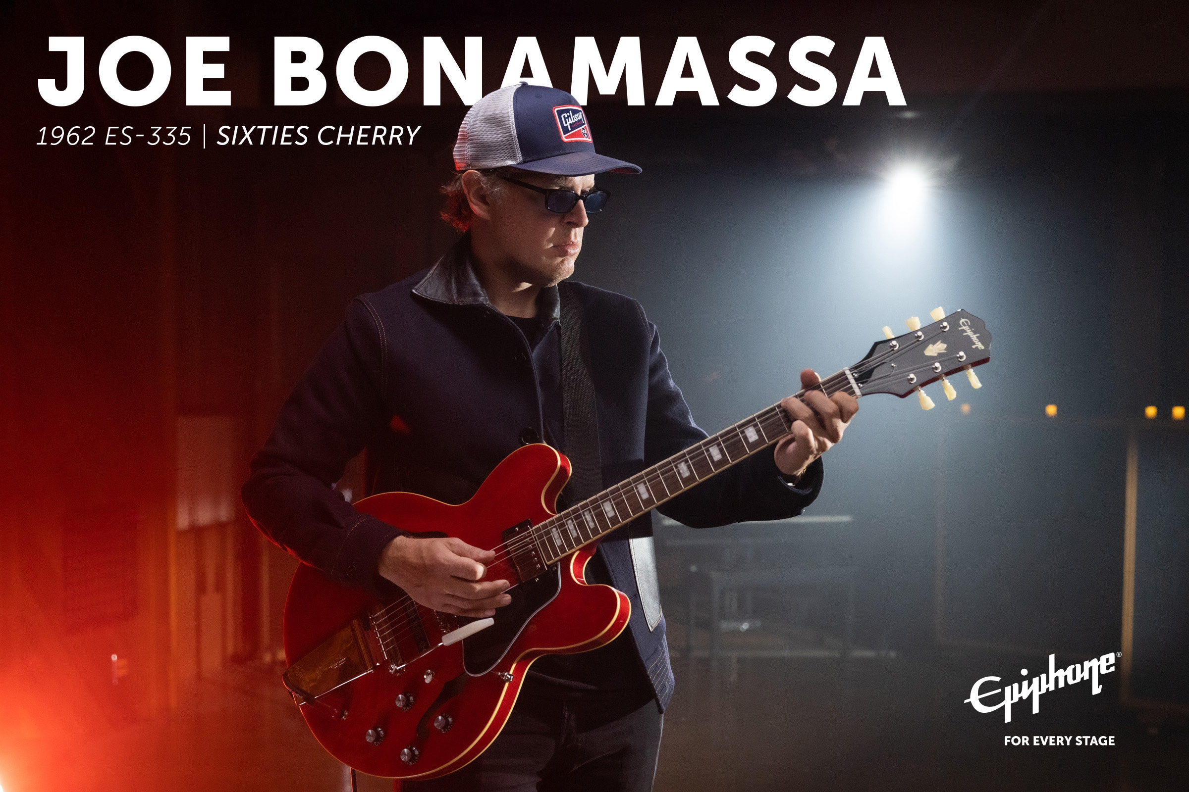 Epiphone Joe Bonamassa Es-335 1962 2h Trem Lau - Sixties Cherry - Guitarra eléctrica de autor - Variation 7