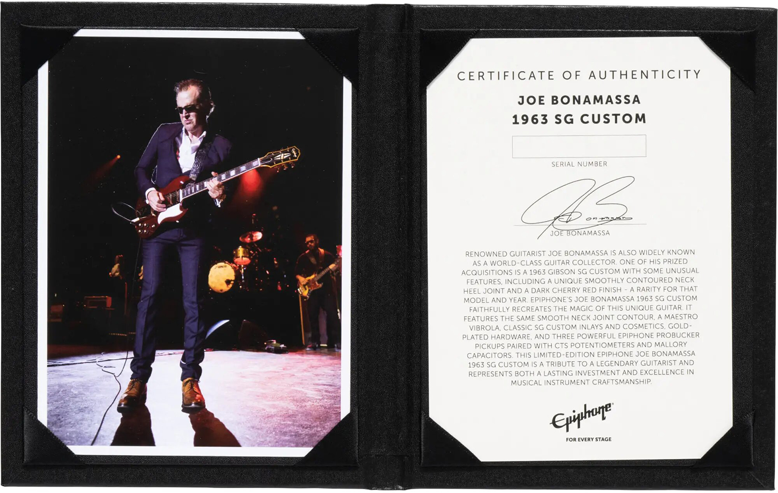 Epiphone Joe Bonamassa Sg Custom 1963 Signature 3h Trem Eb - Dark Wine Red - Guitarra eléctrica de autor - Variation 6
