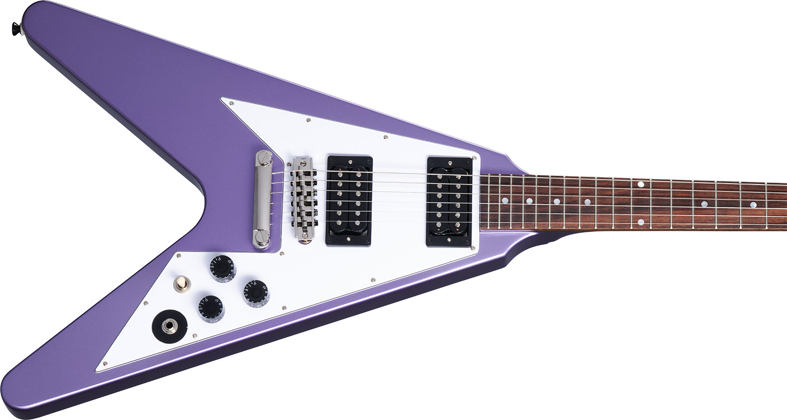 Epiphone Kirk Hammett Flying V 1979 Signature 2h Gibson  Ht Rw - Purple Metallic - Guitarra eléctrica de autor - Variation 3