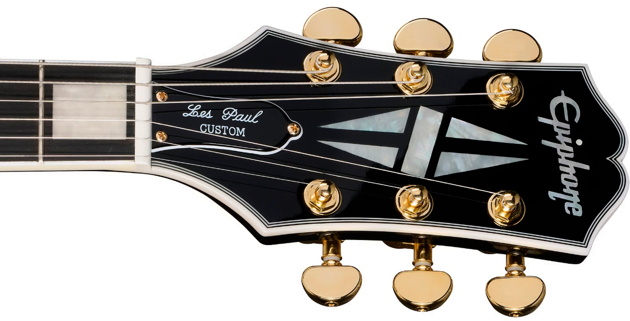 Epiphone Les Paul Custom Blackback Ltd 2h Ht Eb - Ivoire - Guitarra eléctrica de corte único. - Variation 3