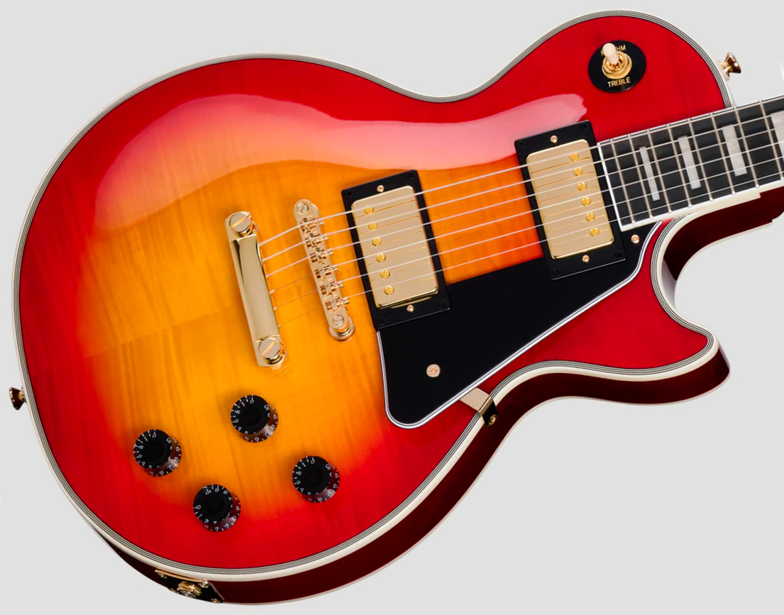 Epiphone Les Paul Custom Ibg Ltd 2h Ht Eb - Heritage Cherry Sunburst - Guitarra eléctrica de corte único. - Variation 3