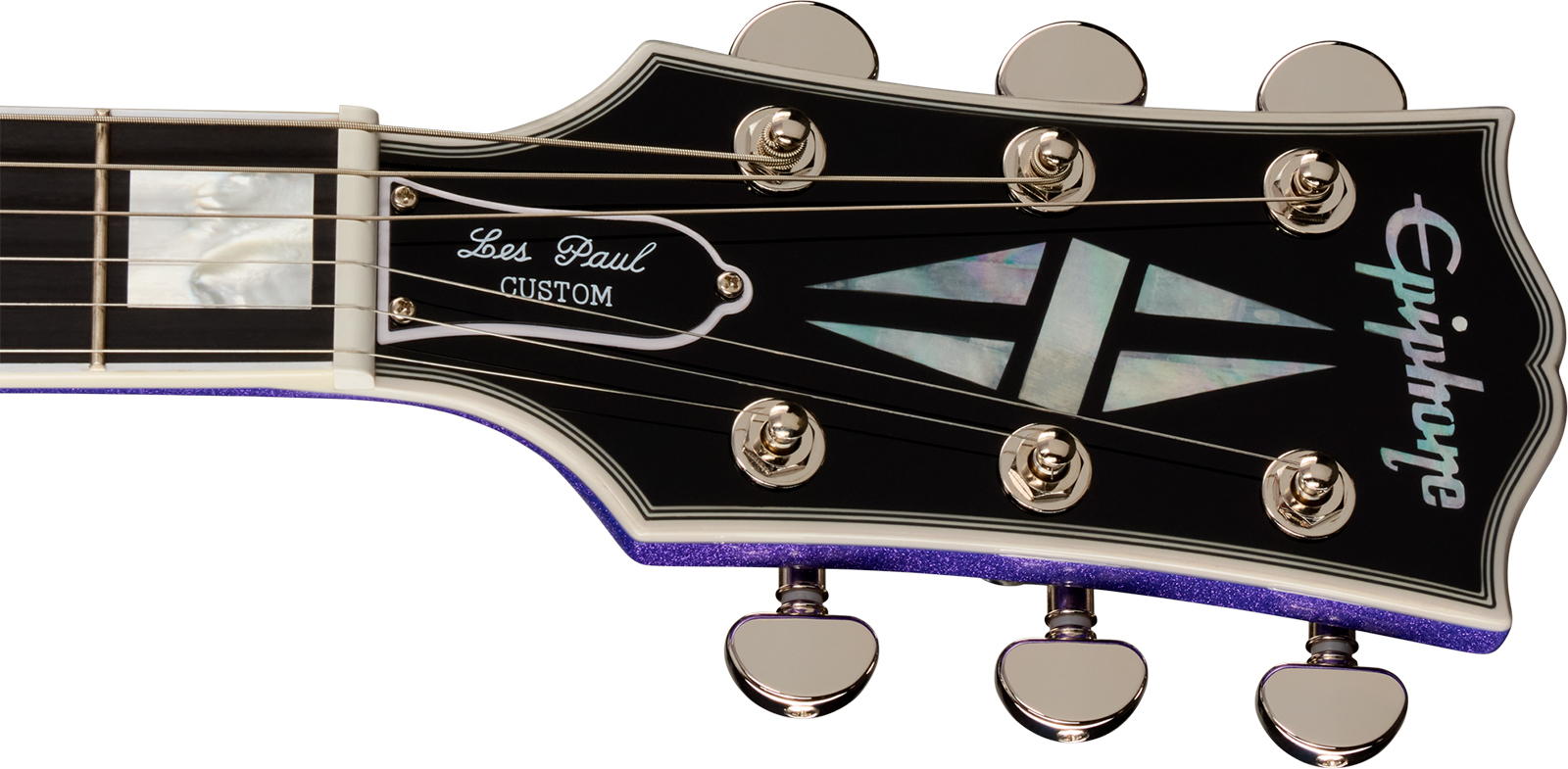 Epiphone Les Paul Custom Igc 2h Gibson Ht Eb - Amethyst Sparkle - Guitarra eléctrica de corte único. - Variation 4