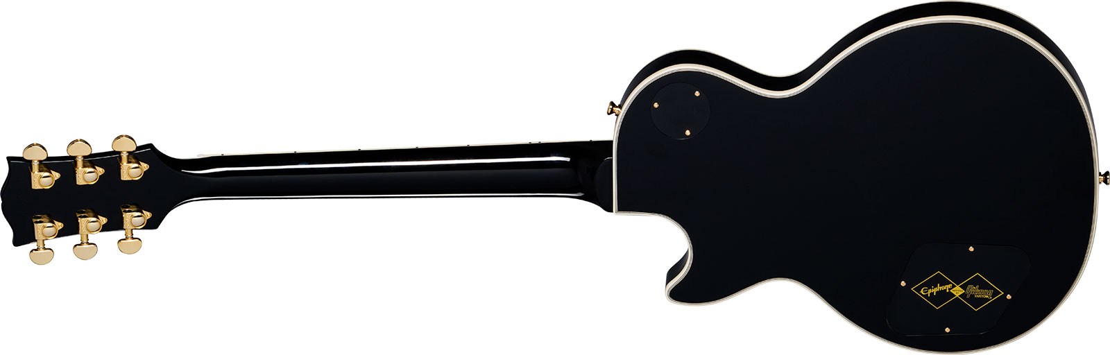 Epiphone Les Paul Custom Inspired By 2h Ht Eb - Ebony - Guitarra eléctrica de corte único. - Variation 1