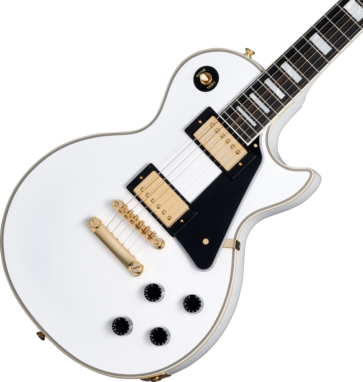Epiphone Les Paul Custom Inspired By 2h Ht Eb - Alpine White - Guitarra eléctrica de corte único. - Variation 3