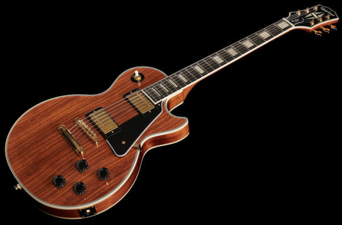 Epiphone Les Paul Custom Koa 2h Ht Eb - Natural - Guitarra eléctrica de corte único. - Variation 1