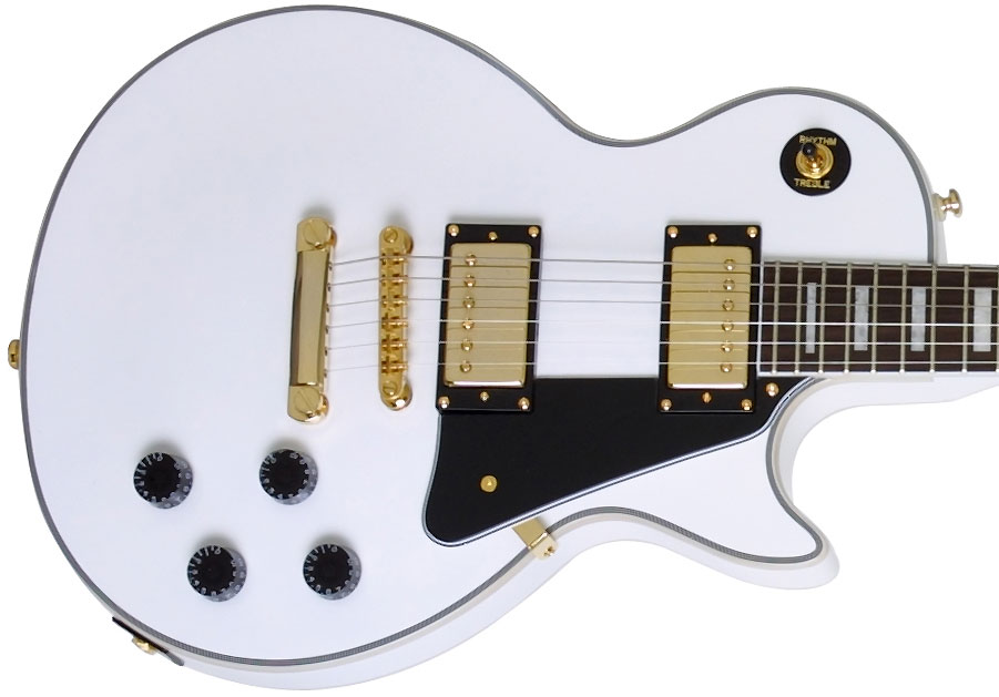 Epiphone Les Paul Custom Pro Gh - Alpine White - Guitarra eléctrica de corte único. - Variation 2