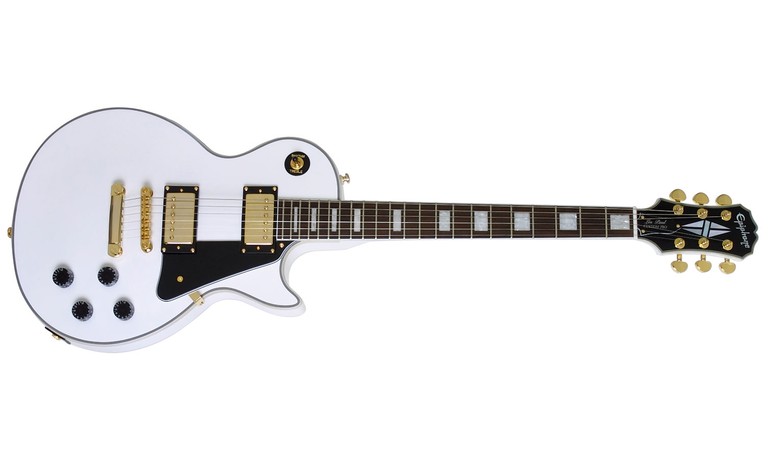 Epiphone Les Paul Custom Pro Gh - Alpine White - Guitarra eléctrica de corte único. - Variation 1