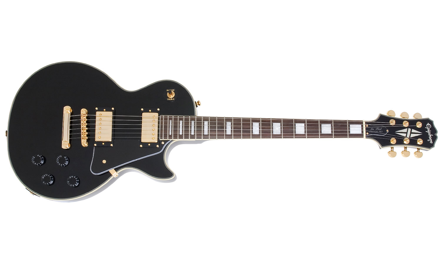 Epiphone Les Paul Custom Pro Gh - Ebony - Guitarra eléctrica de corte único. - Variation 1