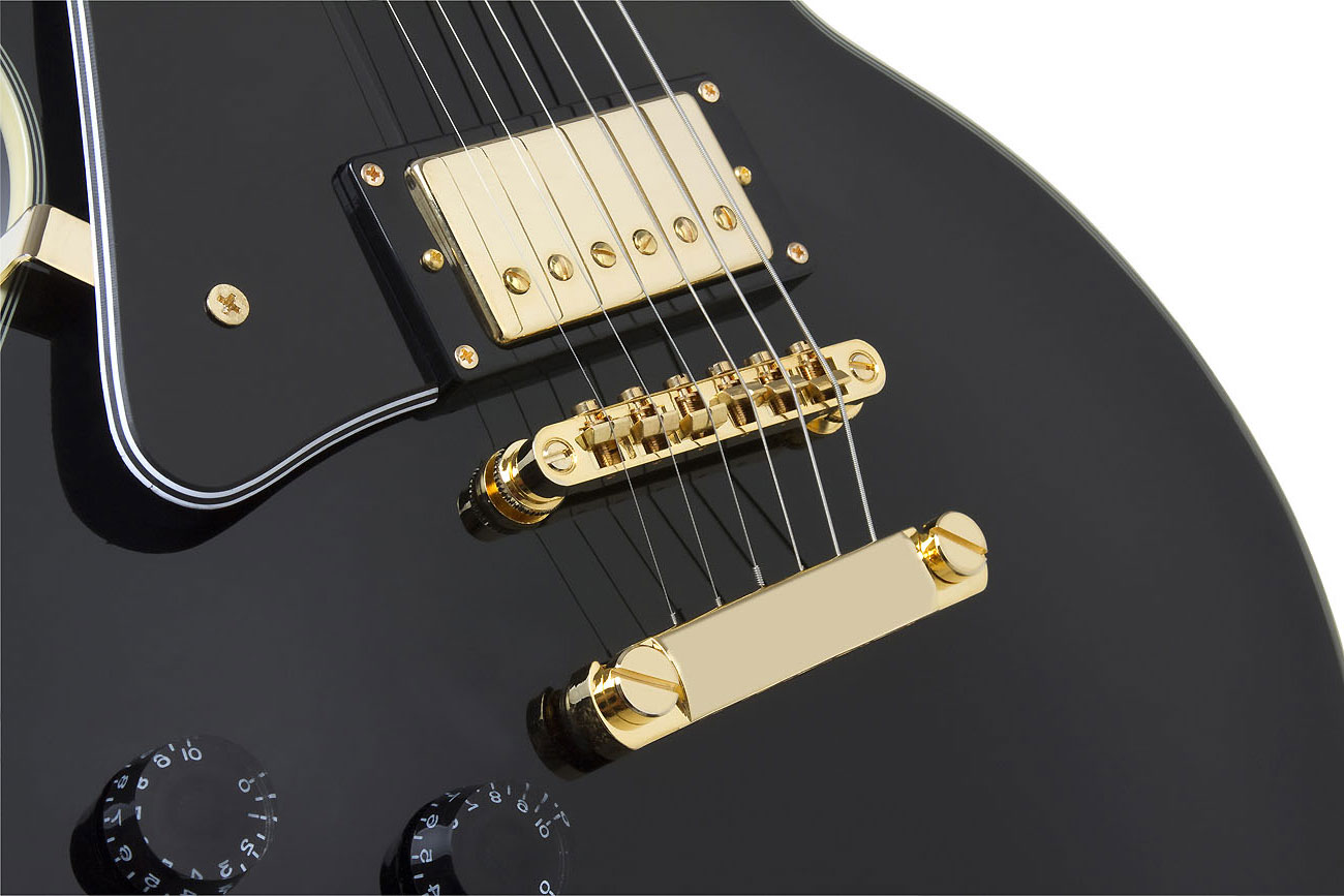 Epiphone Les Paul Custom Pro Lh Gaucher - Ebony - Guitarra electrica para zurdos - Variation 2