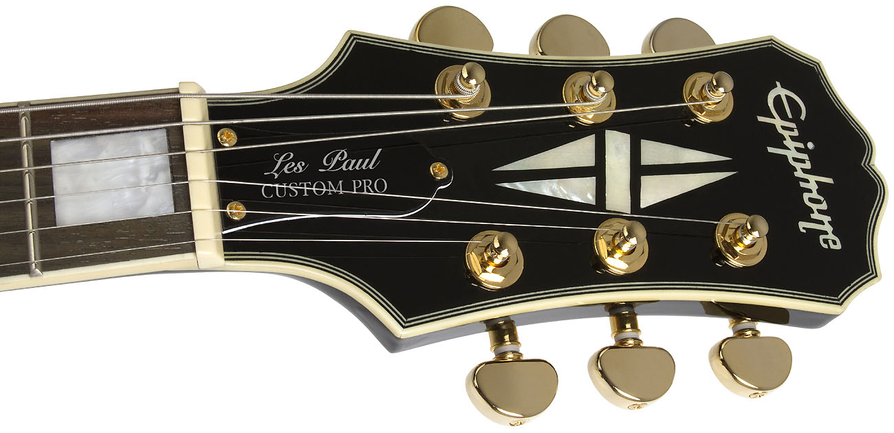 Epiphone Les Paul Custom Pro Lh Gaucher - Ebony - Guitarra electrica para zurdos - Variation 3