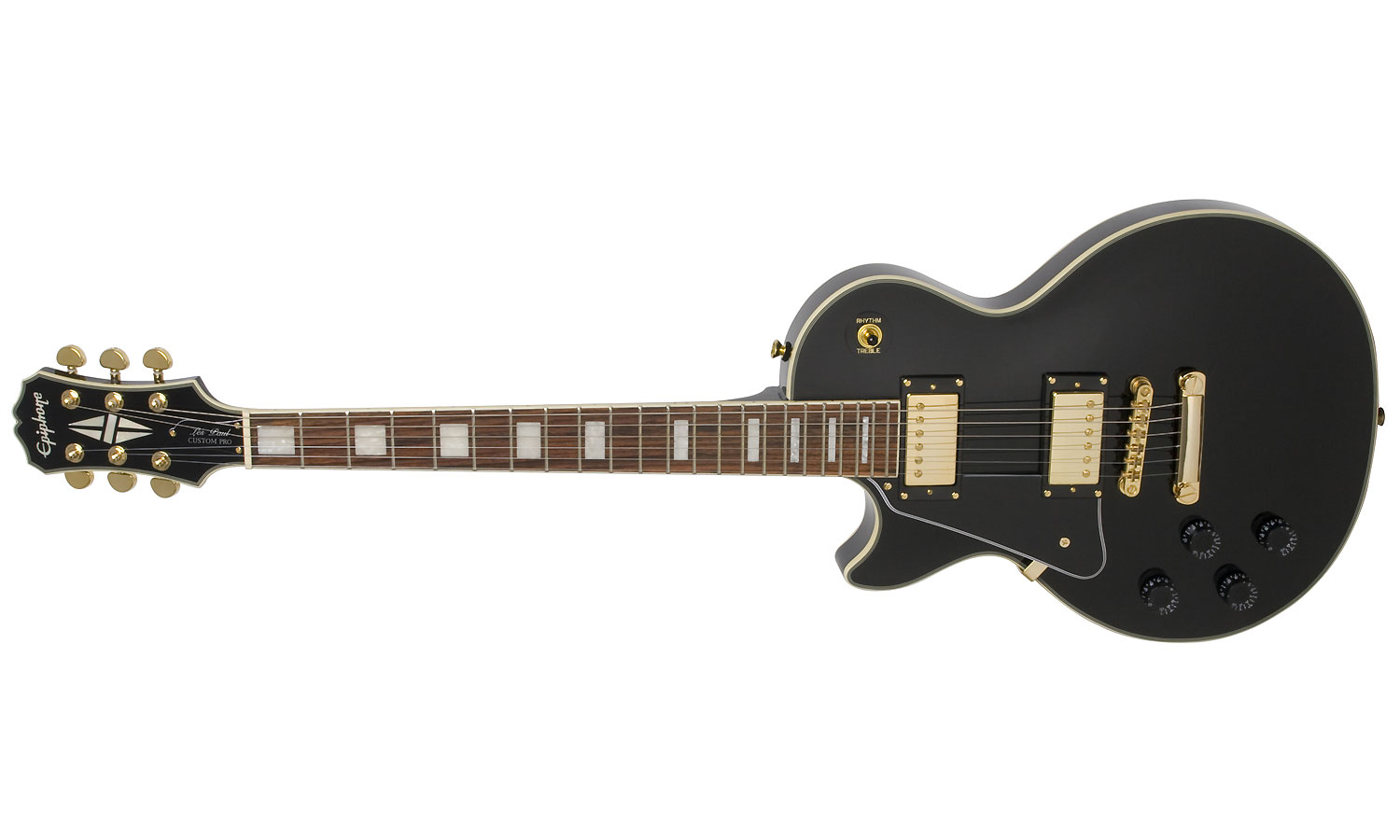 Epiphone Les Paul Custom Pro Lh Gaucher - Ebony - Guitarra electrica para zurdos - Variation 1