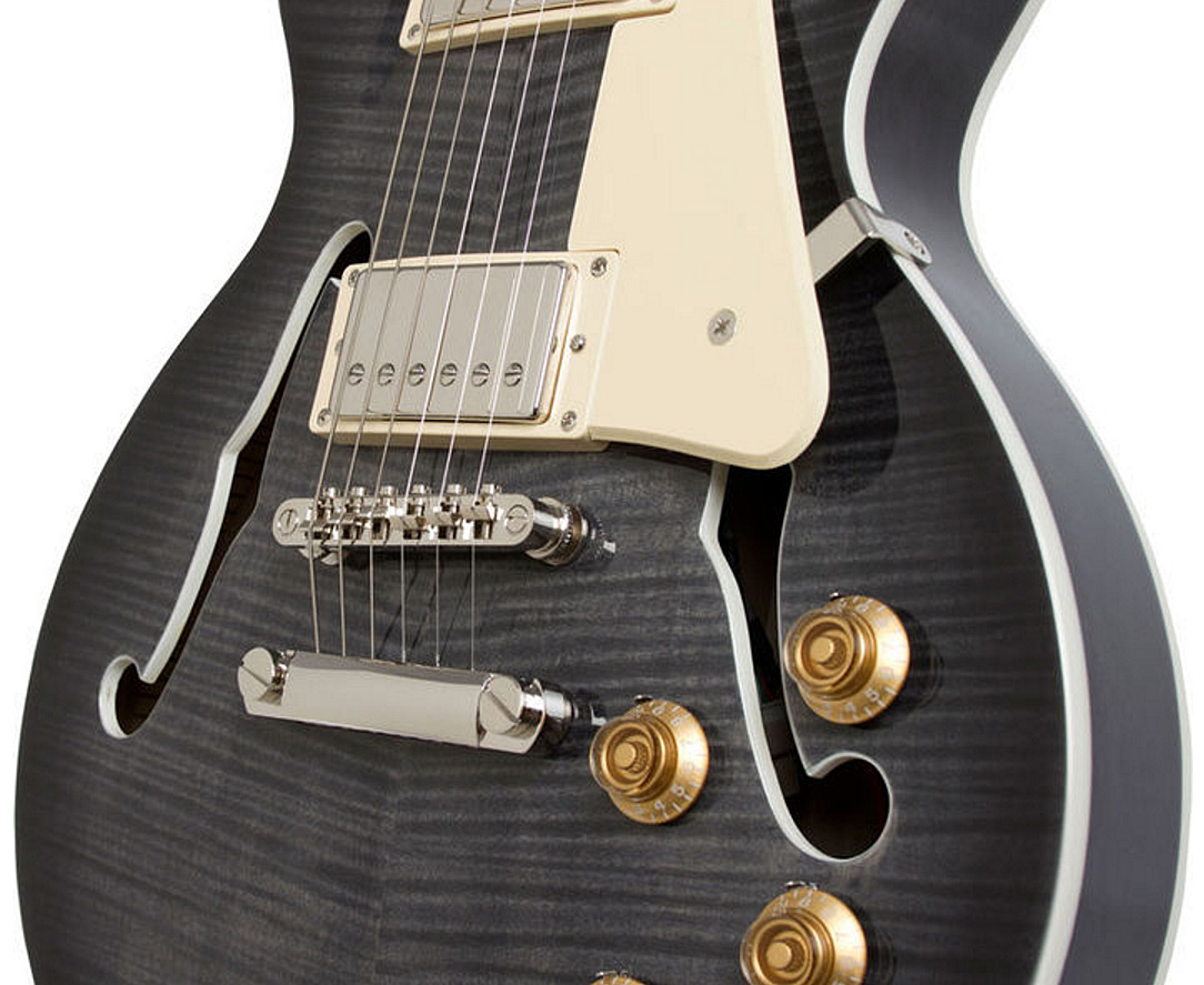 Epiphone Les Paul Es Pro 2016 - Trans Black - Guitarra eléctrica semi caja - Variation 3