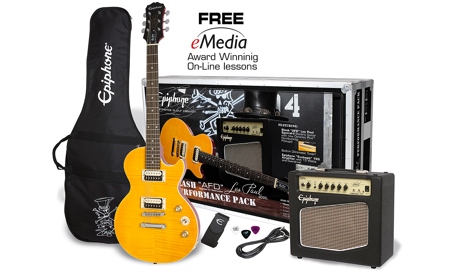 Epiphone Les Paul Slash Afd Performance Pack Ch - Appetite Amber - Packs guitarra eléctrica - Variation 1