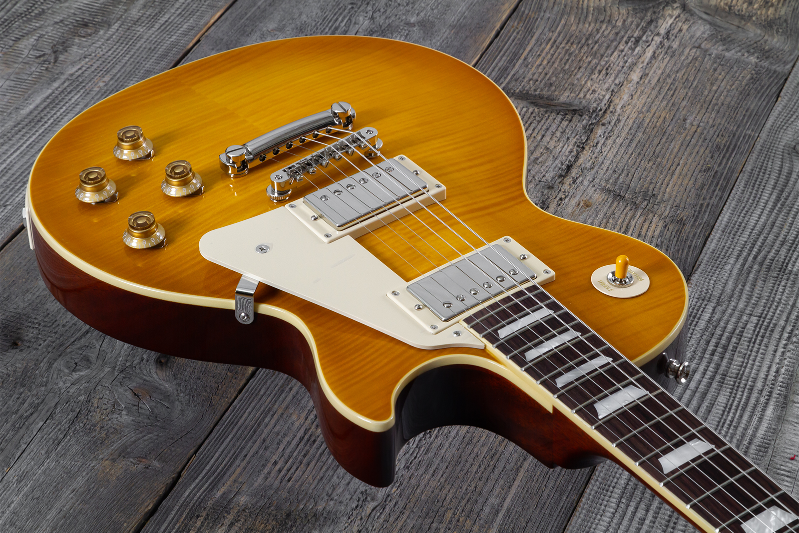Epiphone Les Paul Standard 1959 Reissue Igc 2h Gibson Ht Rw - Lemon Burst - Guitarra eléctrica de corte único. - Variation 6