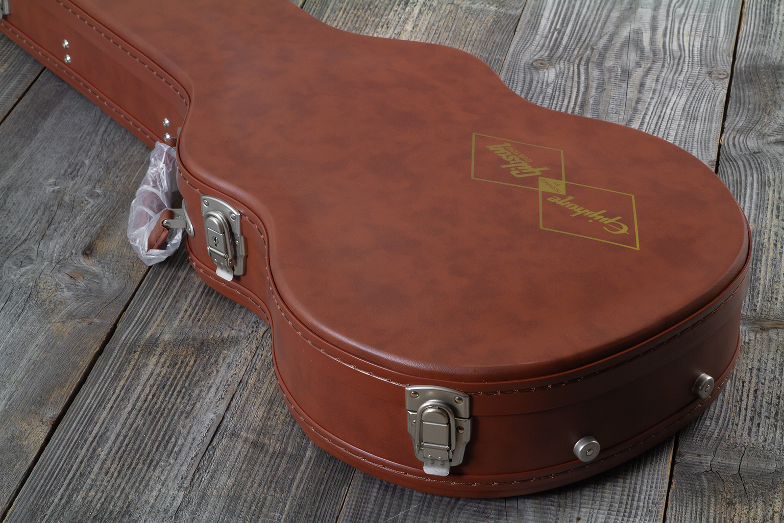 Epiphone Les Paul Standard 1960 Reissue Igc 2h Gibson Ht Rw - Washed Burgundy - Guitarra eléctrica de corte único. - Variation 9