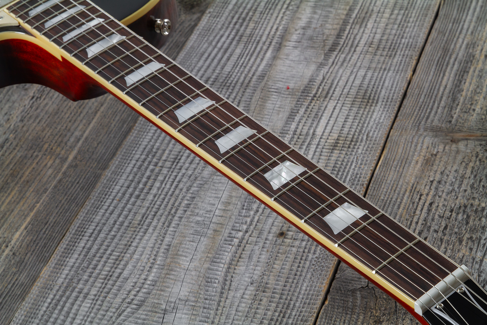 Epiphone Les Paul Standard 1960 Reissue Igc 2h Gibson Ht Rw - Washed Burgundy - Guitarra eléctrica de corte único. - Variation 5