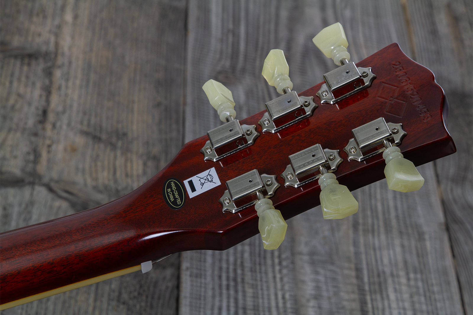 Epiphone Les Paul Standard 1960 Reissue Igc 2h Gibson Ht Rw - Washed Burgundy - Guitarra eléctrica de corte único. - Variation 8