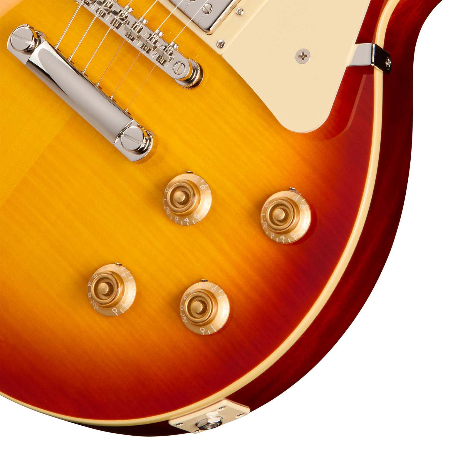Epiphone Les Paul Standard 50s Figured Ibg Original 2h Ht Rw - Washed Cherry Sunburst - Guitarra eléctrica de corte único. - Variation 3