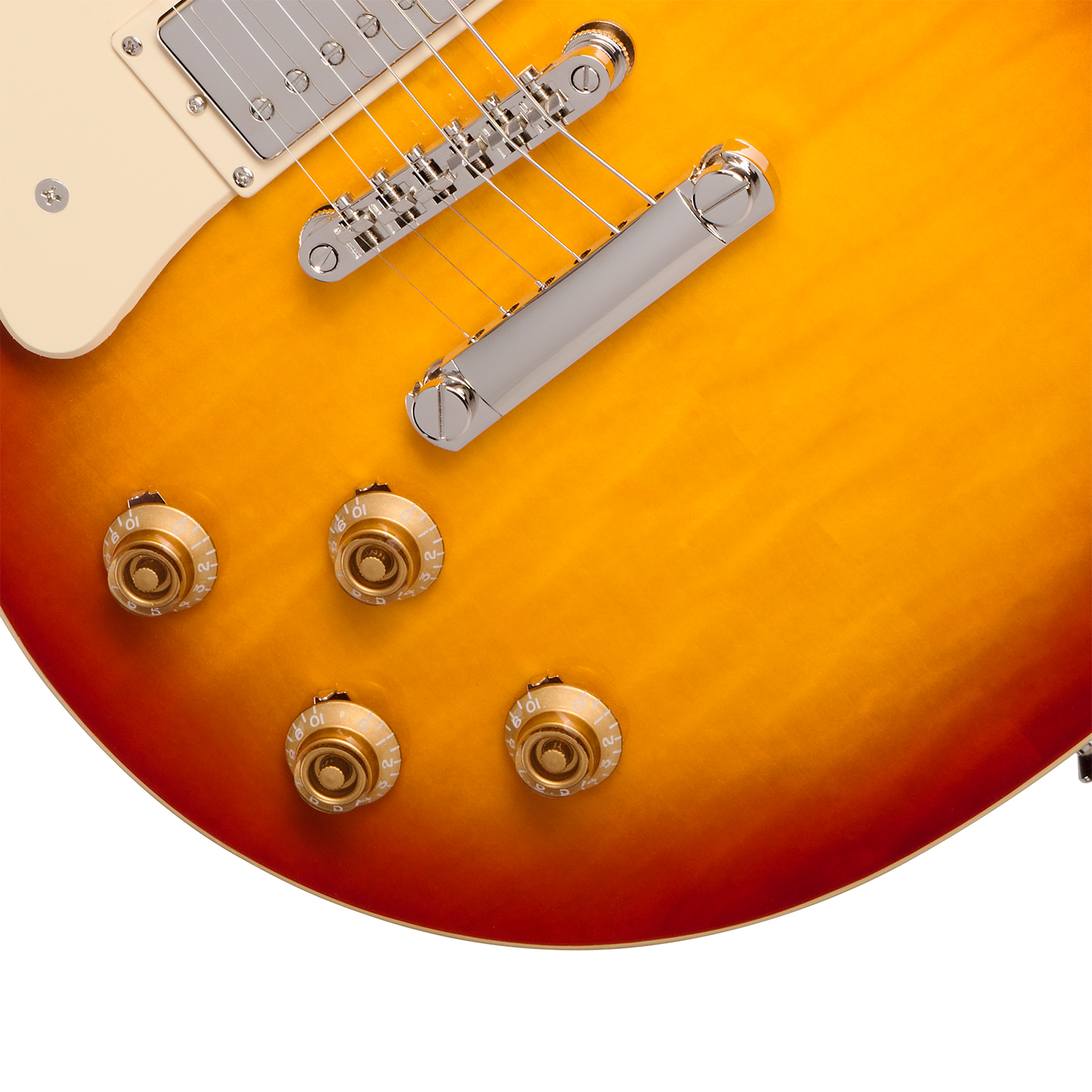 Epiphone Les Paul Standard 50s Figured Lh Ibg Original Gaucher 2h Ht Rw - Washed Cherry Sunburst - Guitarra eléctrica de corte único. - Variation 3