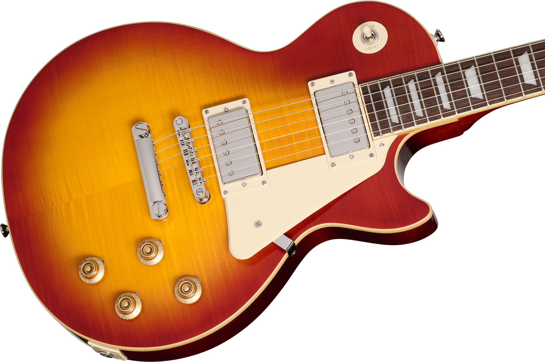Epiphone Les Paul Standard 50s Figured Lh Insp. By Gibson Gaucher 2h Ht Lau - Washed Cherry Sunburst - Guitarra eléctrica de corte único. - Variation 
