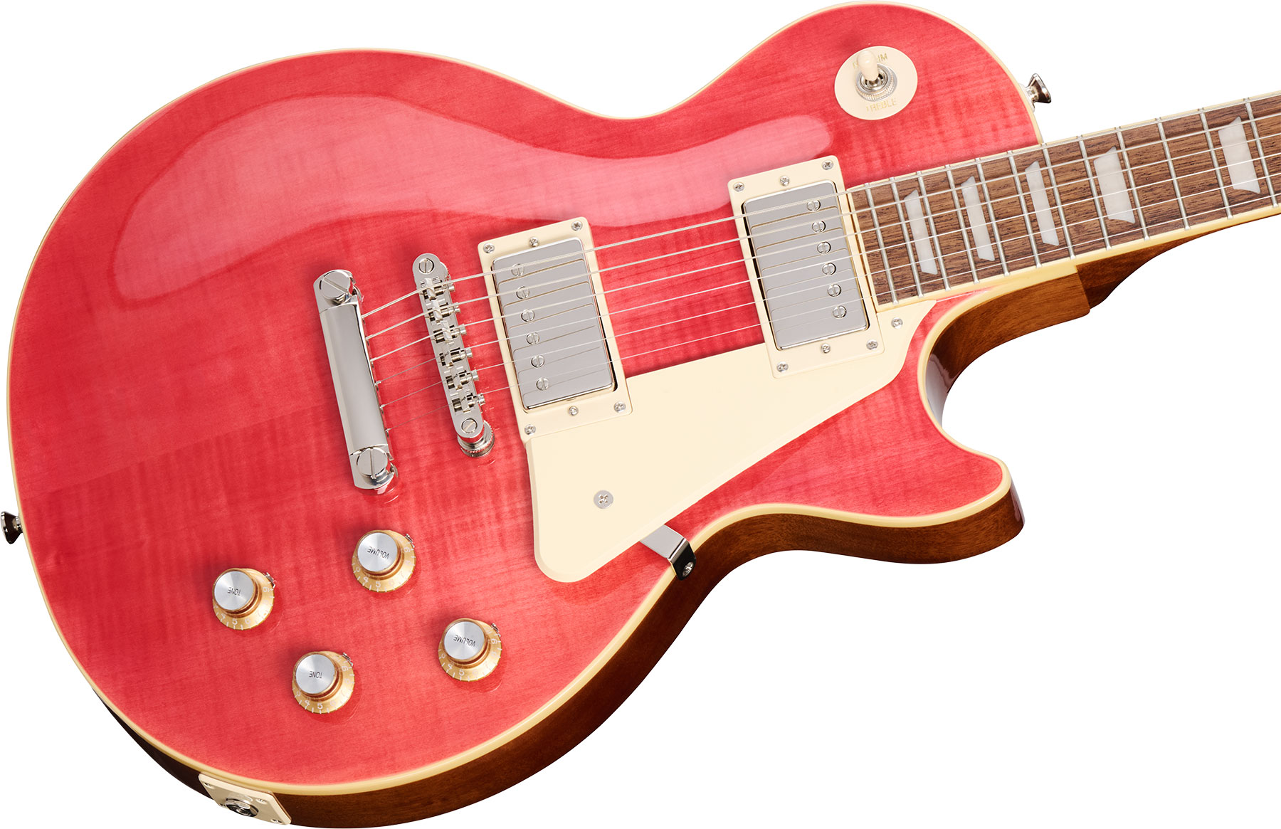 Epiphone Les Paul Standard 60s Figured Insp. By Gibson 2h Ht Lau - Fuchsia - Guitarra eléctrica de corte único. - Variation 3