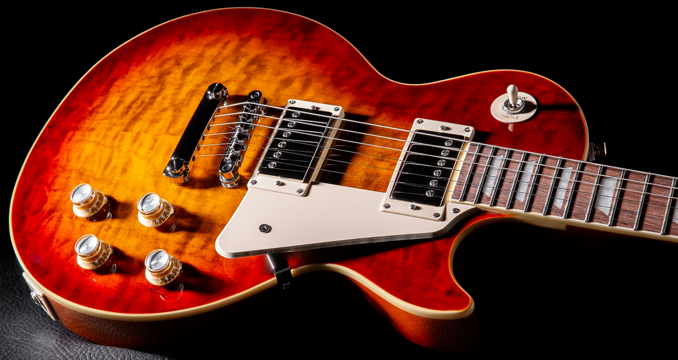 Epiphone Les Paul Standard 60s Quilt Top Ltd Ibg Original 2h Ht Lau - Washed Cherry Sunburst - Guitarra eléctrica de corte único. - Variation 3