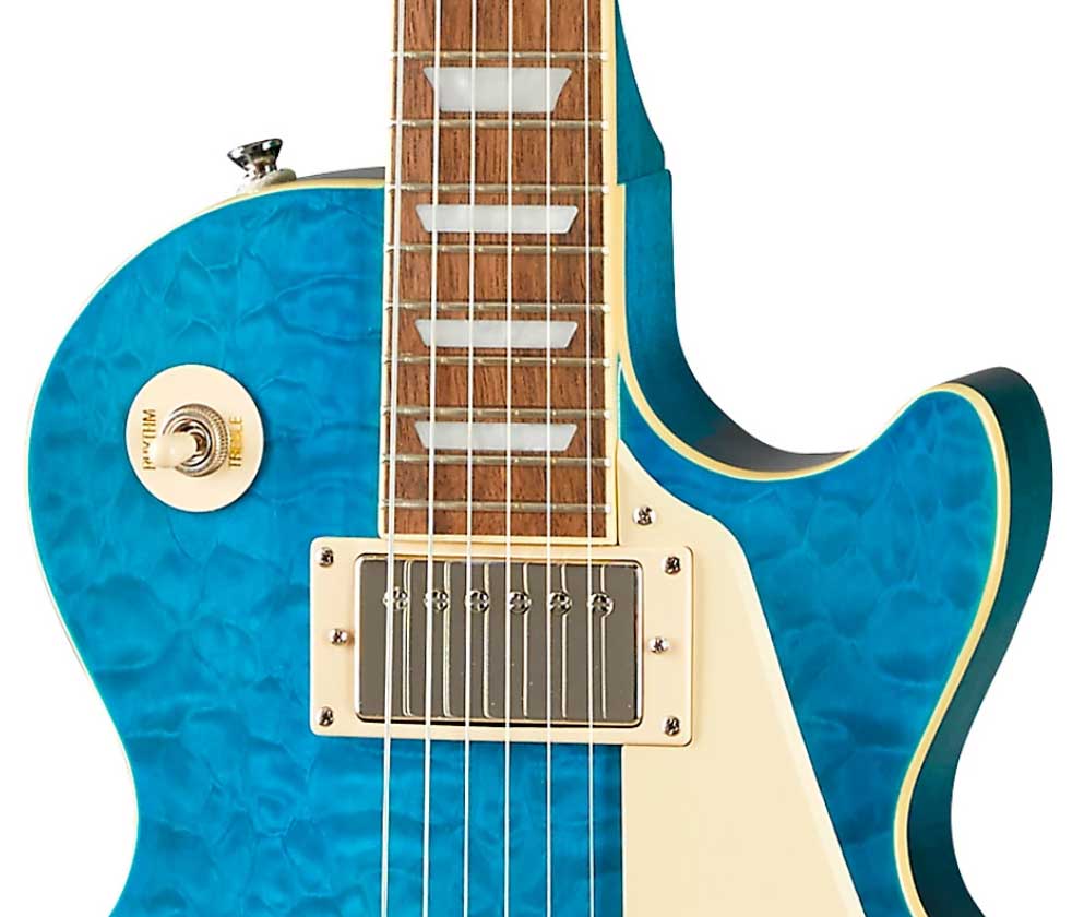Epiphone Les Paul Standard 60s Quilt Top Ltd Ibg Original 2h Ht Lau - Translucent Blue - Guitarra eléctrica de corte único. - Variation 4