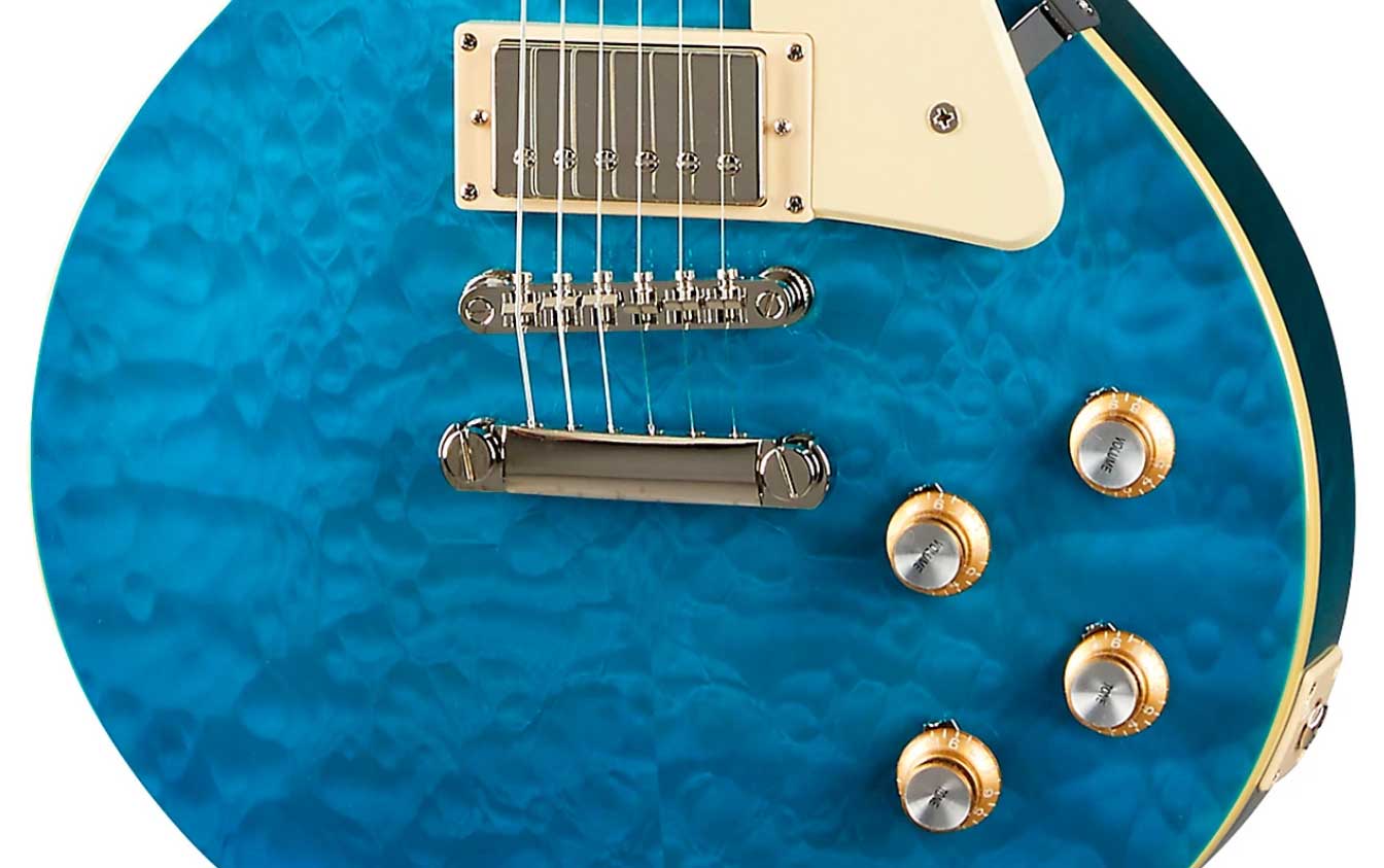 Epiphone Les Paul Standard 60s Quilt Top Ltd Ibg Original 2h Ht Lau - Translucent Blue - Guitarra eléctrica de corte único. - Variation 5