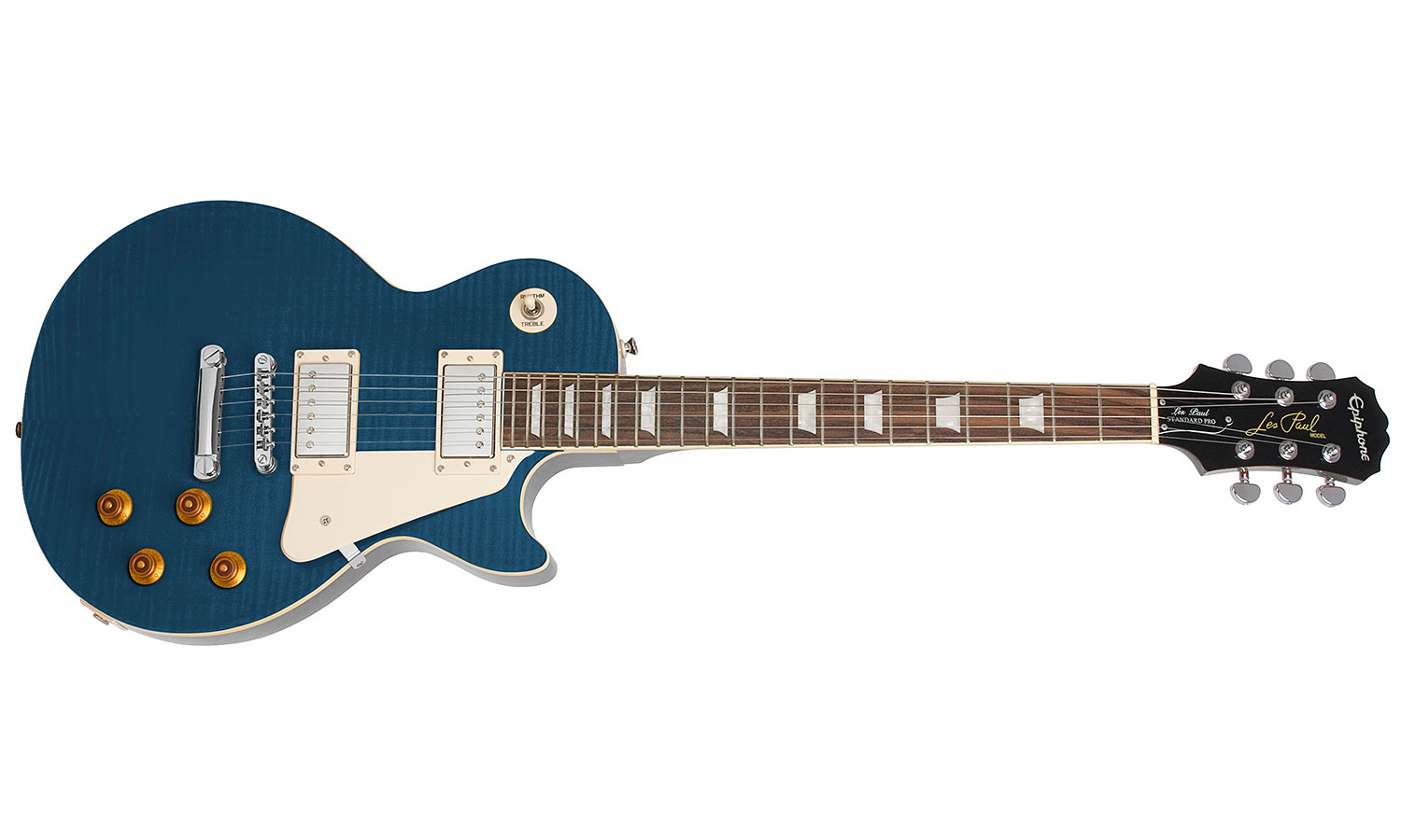 Epiphone Les Paul Standard Plus Top Pro Ch - Trans Blue - Guitarra eléctrica de corte único. - Variation 1