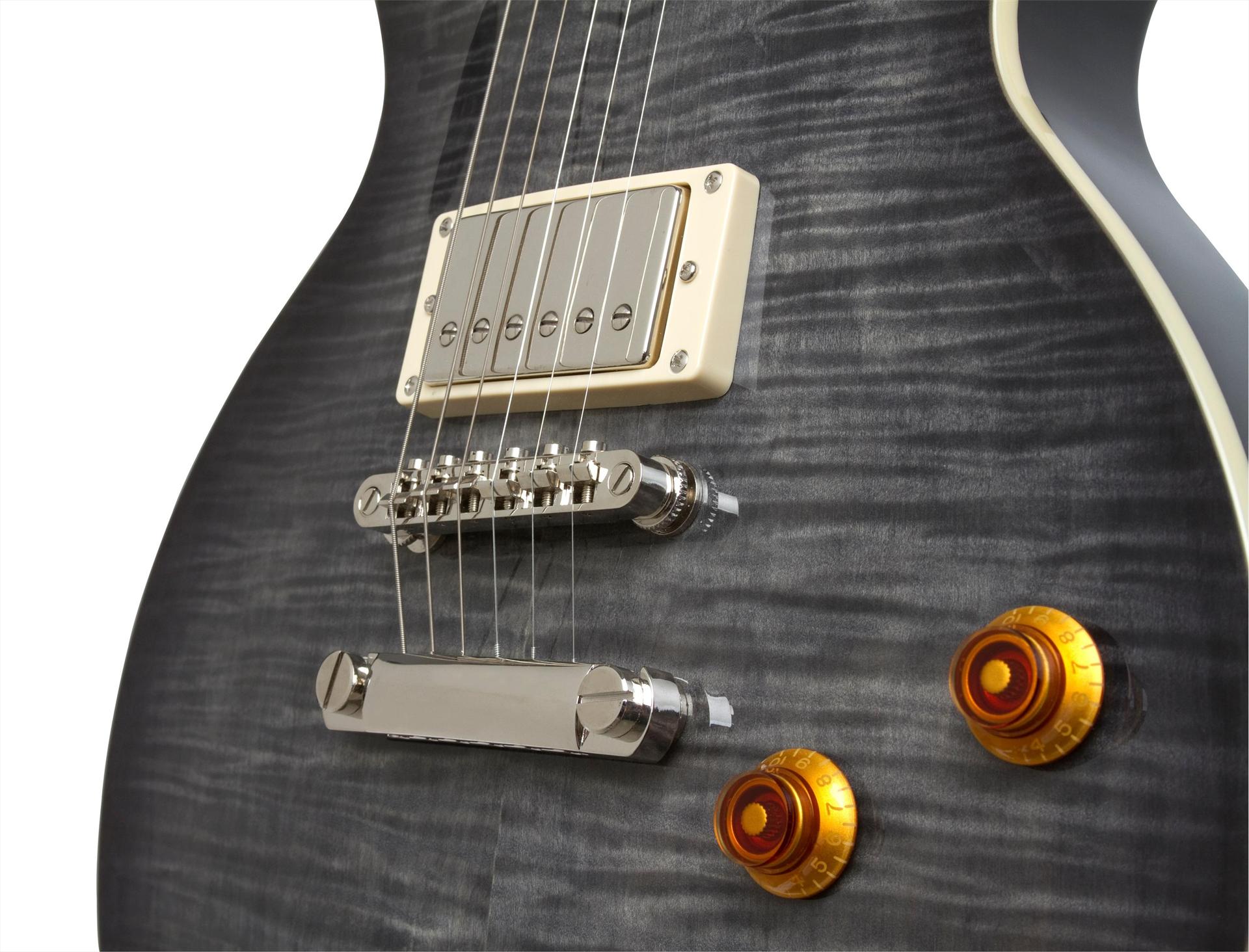 Epiphone Les Paul Standard Plus Top Pro Ltd Ch - Transparent Black - Guitarra eléctrica de corte único. - Variation 4
