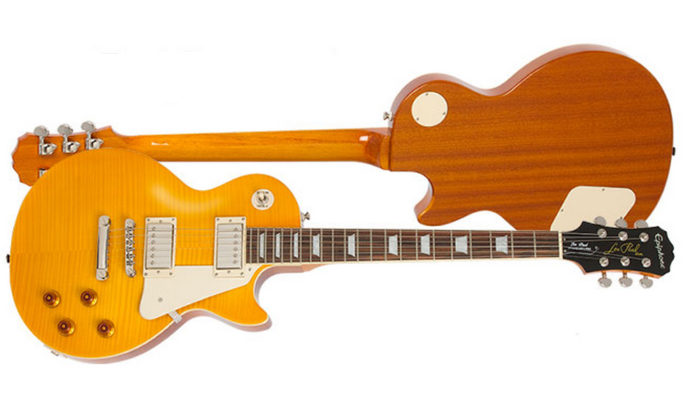 Epiphone Les Paul Standard Plus Top Pro Ltd Ch - Antique Natural - Guitarra eléctrica de corte único. - Variation 1