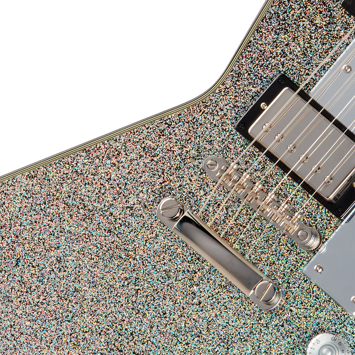 Epiphone Lzzy Hale Explorer Custom Signature 2h Ht Eb - Black Diamond Holographic Sparkle - Guitarra electrica metalica - Variation 2