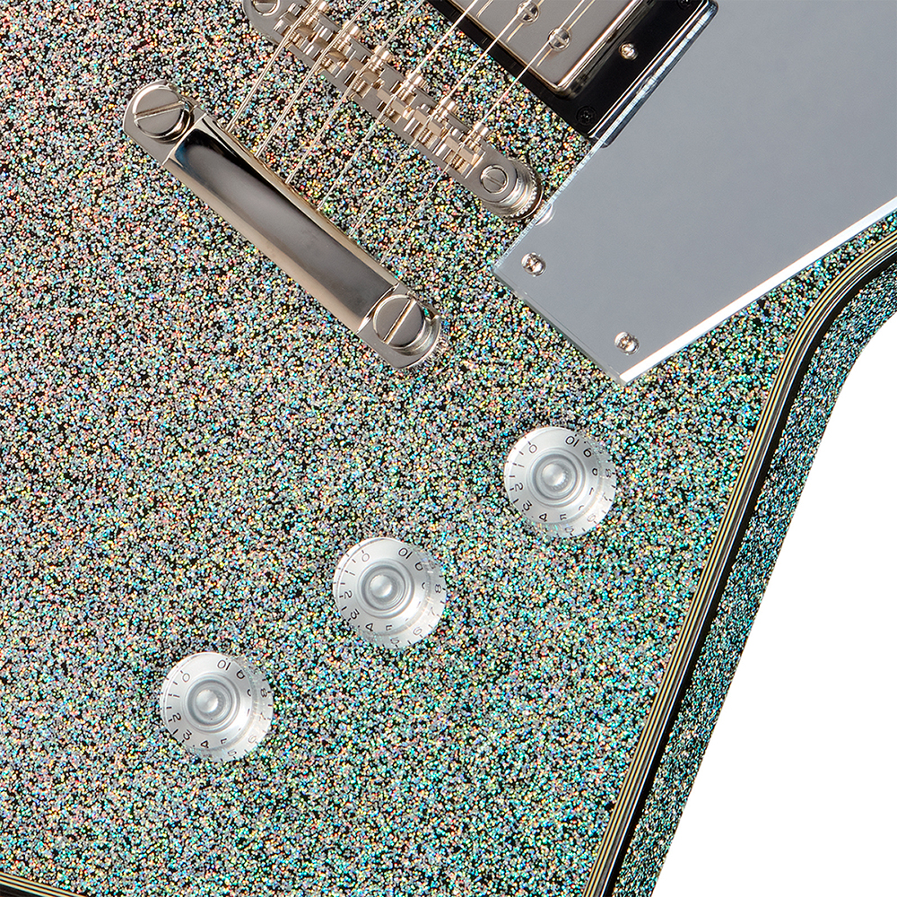 Epiphone Lzzy Hale Explorer Custom Signature 2h Ht Eb - Black Diamond Holographic Sparkle - Guitarra electrica metalica - Variation 3