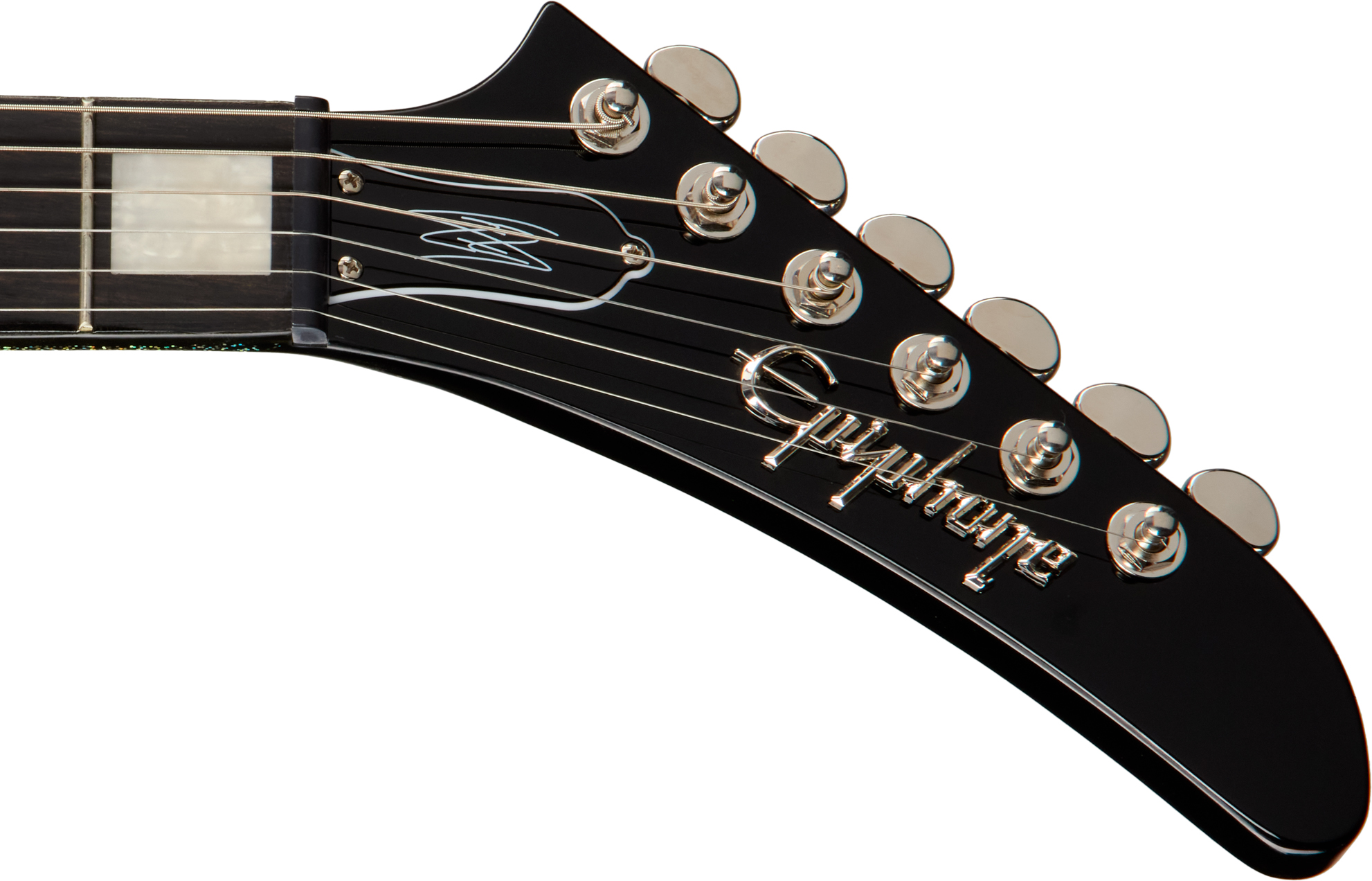 Epiphone Lzzy Hale Explorer Custom Signature 2h Ht Eb - Black Diamond Holographic Sparkle - Guitarra electrica metalica - Variation 4