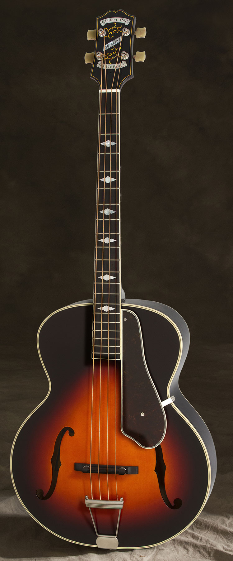 Epiphone Masterbilt Century De Luxe Classic 4-string Acoustic/electric Bass Eb - Vintage Sunburst - Bajo eléctrico semi caja - Variation 5