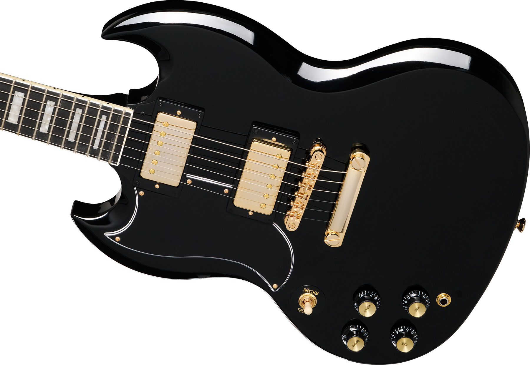 Epiphone Sg Custom Lh Insp. By Gibson Modern Gaucher 2h Ht Eb - Ebony - Guitarra eléctrica de doble corte - Variation 3