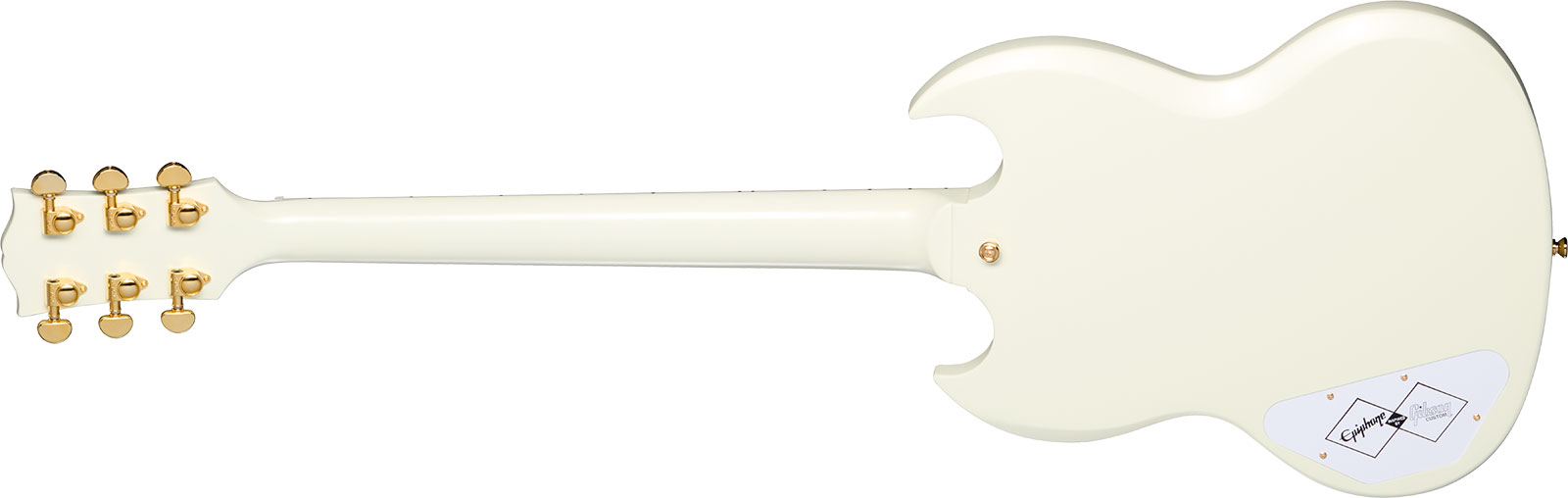 Epiphone Sg Les Paul Custom 1963 Maestro Vibrola Inspired By 2h Trem Eb - Vos Classic White - Guitarra eléctrica de doble corte - Variation 1