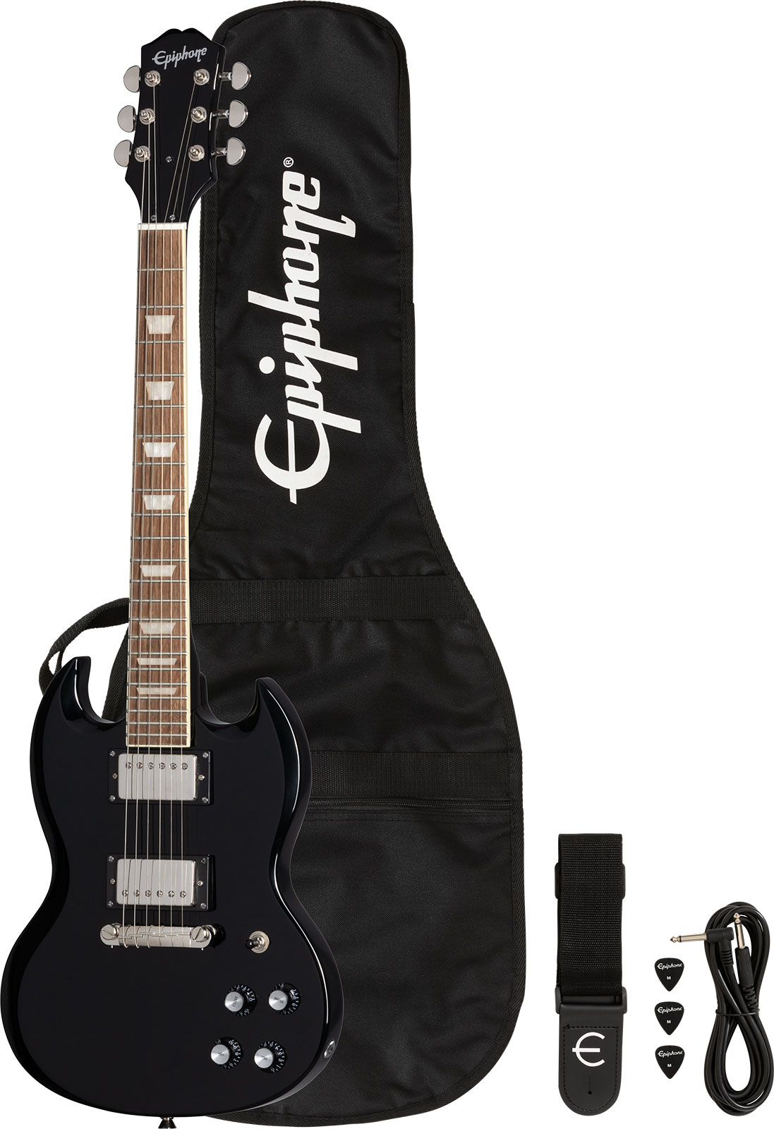 Epiphone Sg Power Players 2h Ht Lau - Dark Matter Ebony - Guitarra eléctrica de doble corte - Variation 5