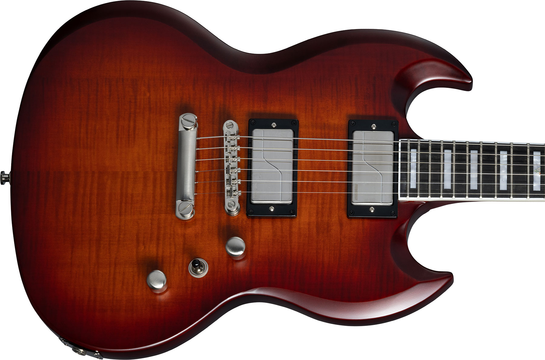 Epiphone Sg Prophecy Modern 2h Fishman Fluence Ht Eb - Aged Bengal Tiger Burst - Guitarra eléctrica de doble corte - Variation 3