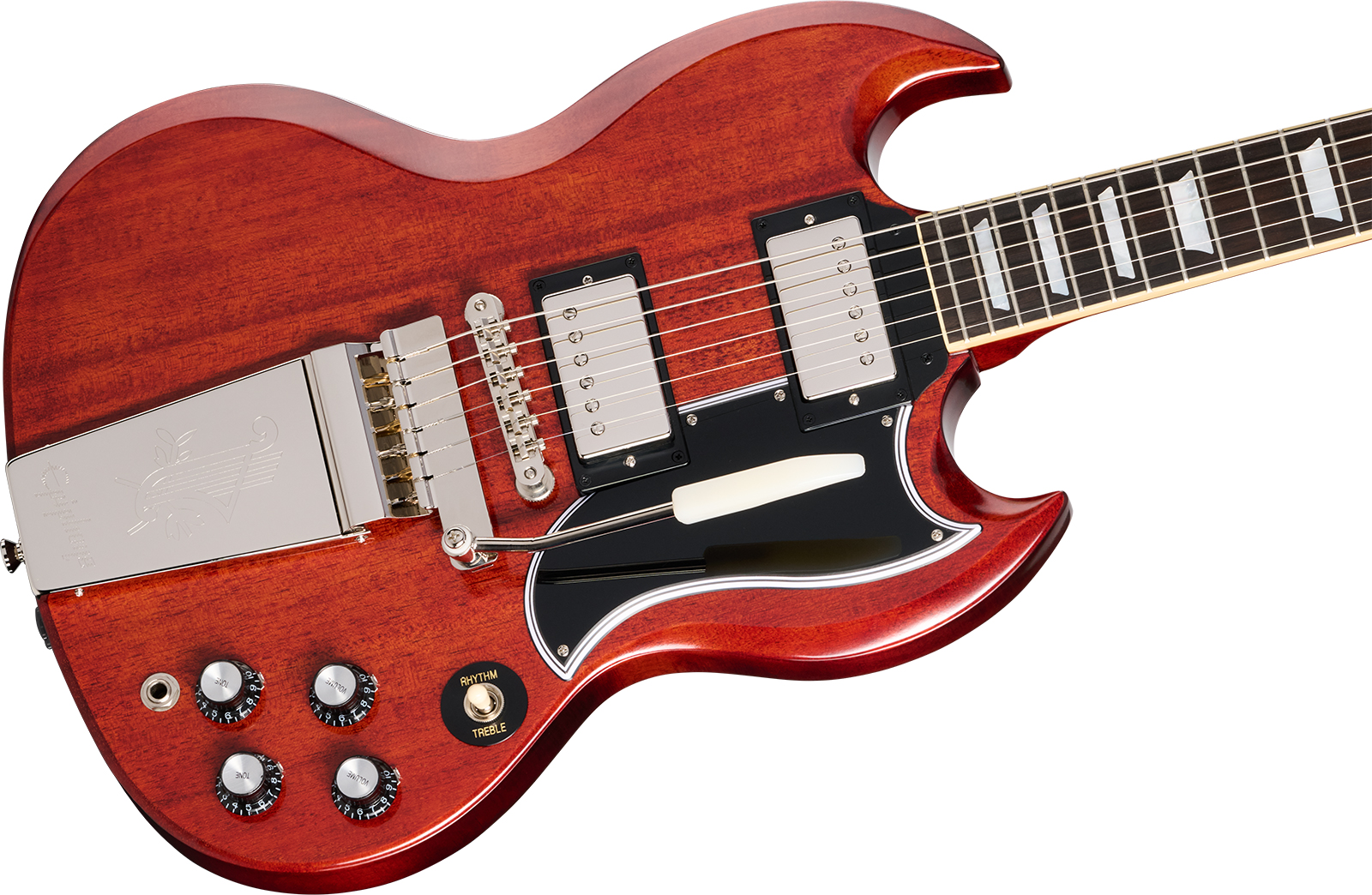 Epiphone Sg Standard 1964 Maestro Vibrola Reissue Ins.by.g.c 2h Gibson Trem Rw - Cherry Red - Guitarra eléctrica de doble corte - Variation 3