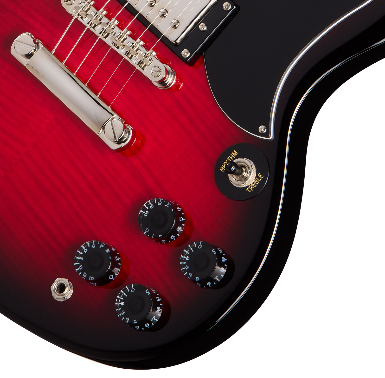 Epiphone Sg Tribute Plus Ibg 2h Ht Lau - Cherry Burst - Guitarra eléctrica de doble corte - Variation 3