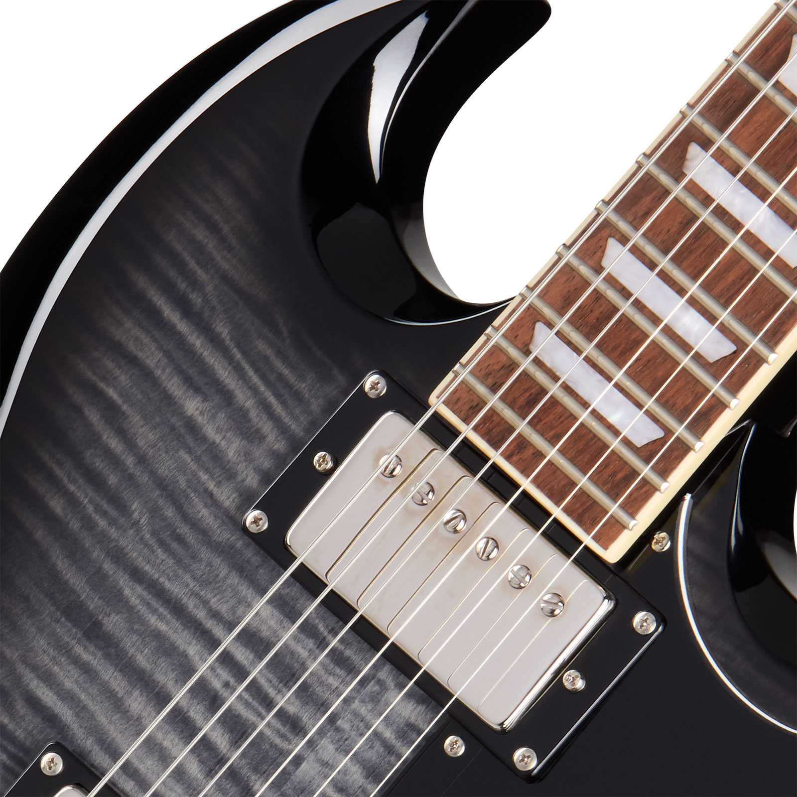 Epiphone Sg Tribute Plus Lh Gaucher Ibg 2h Ht Lau - Ebony Burst - Guitarra eléctrica de doble corte - Variation 2