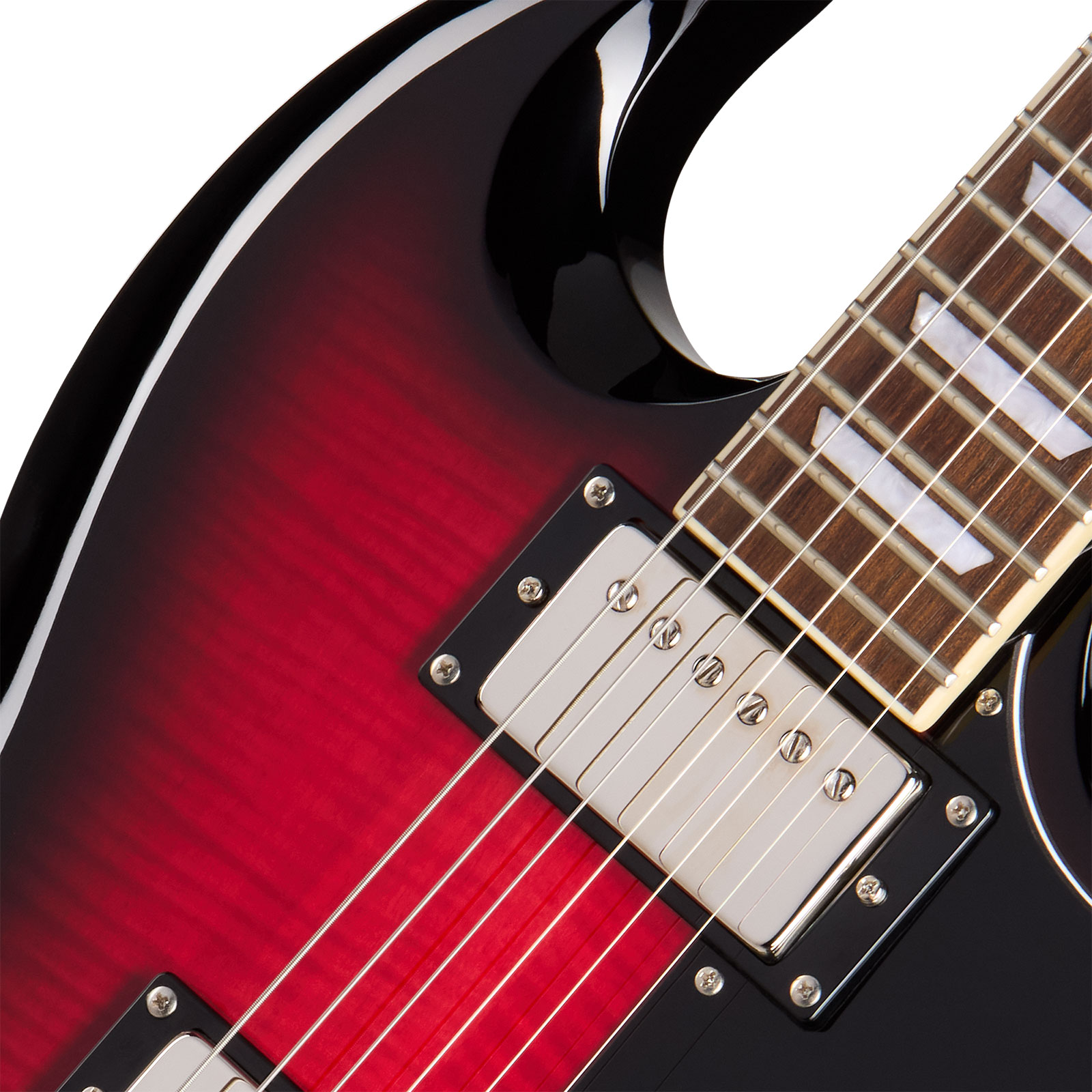 Epiphone Sg Tribute Plus Lh Gaucher Ibg 2h Ht Lau - Cherry Burst - Guitarra eléctrica de doble corte - Variation 2