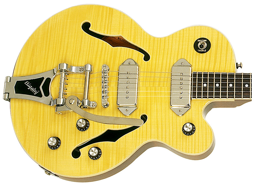 Epiphone Wildkat Bigsby Ch - Antique Natural - Guitarra eléctrica semi caja - Variation 2