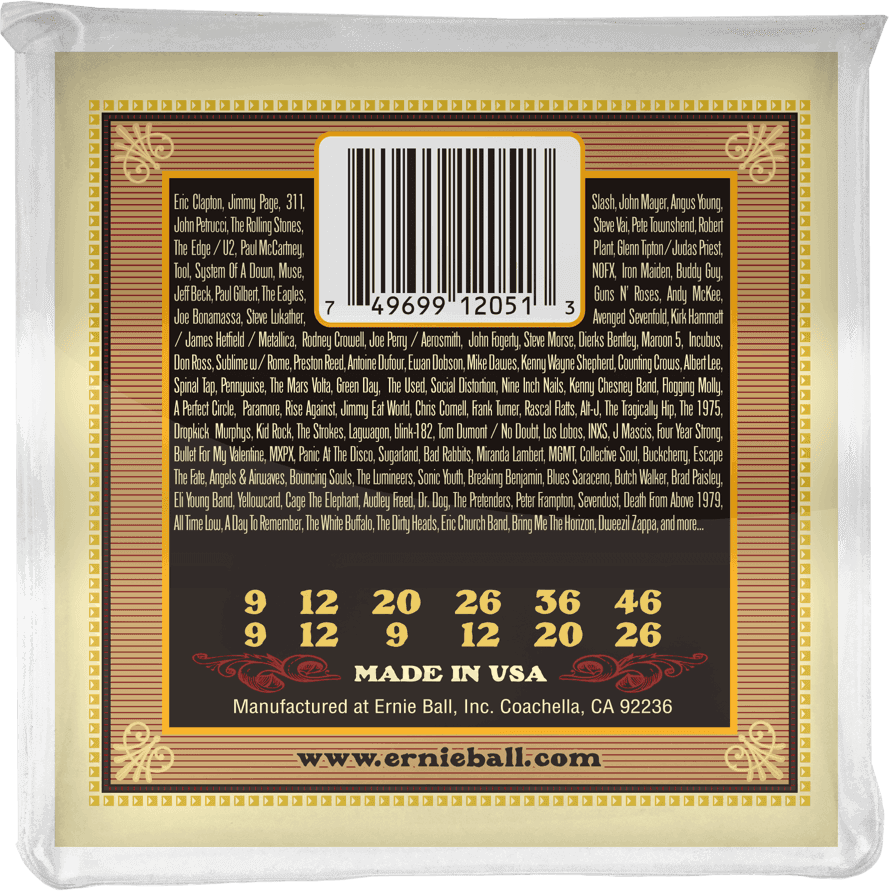 Ernie Ball Jeu De 12 Cordes Folk (12) 2051 Earthwood 80/20 Bronze Soft 12 Cordes 9-46 - Cuerdas guitarra acústica - Variation 1