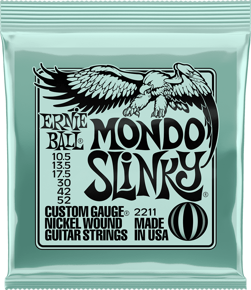 Cuerdas guitarra eléctrica Ernie ball 2211 Mondo Slinky NPS Electric Guitar  Strings 10.5-52 - juego de