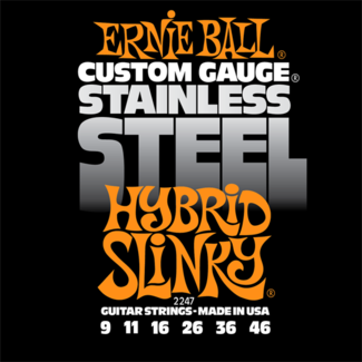 Ernie Ball Jeu De 6 Cordes Electric (6) 2247 Custom Gauge Stainless Steel Hybrid Slinky 9-46 - Cuerdas guitarra eléctrica - Variation 1