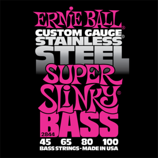 Ernie Ball Jeu De 4 Cordes Bass (4) 2844 Custom Gauge Stainless Steel Super Slinky 45-100 - Cuerdas para bajo eléctrico - Variation 2