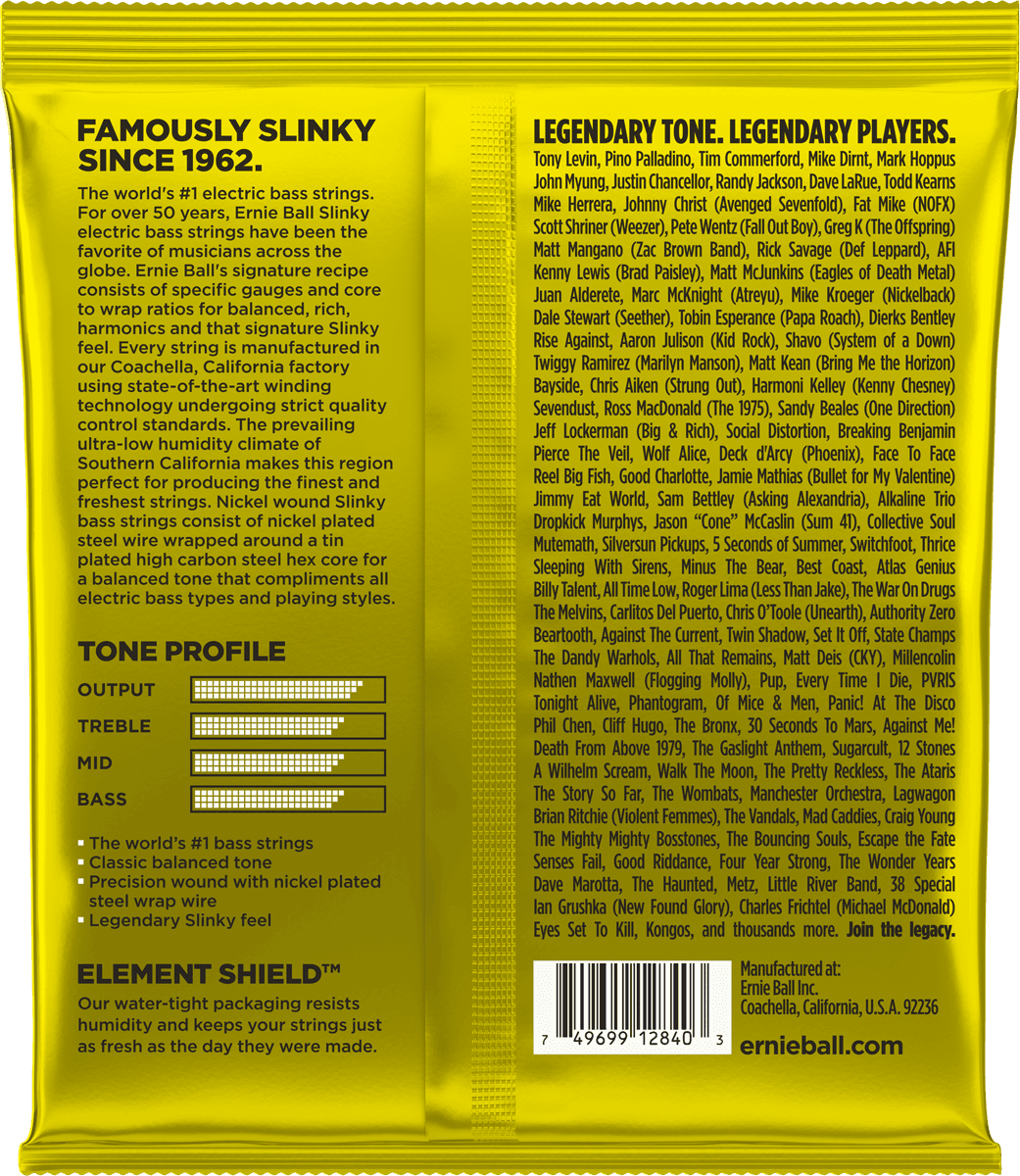 Ernie Ball Jeu De 4 Cordes Bass (4) 2840 Beefy Slinky 65-130 - Cuerdas para bajo eléctrico - Variation 1